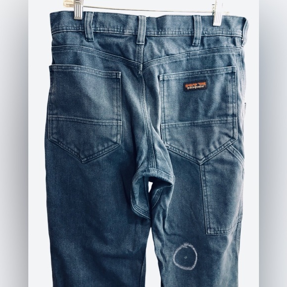 VTG 90s Y2K Patagonia Utility Workwear Pants L Blue Mens Straight 32 Waist jeans - Picture 13 of 13